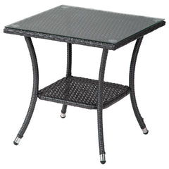 3 pieces of outdoor patio furniture, PE rattan chair dialogue set, with cushions and coffee table