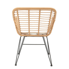 Balcony Furniture, 3 Piece Patio Set, Outdoor Wicker Chairs with Glass Top Table and Soft Cushion, Rattan Front Porch Furniture