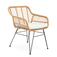 Balcony Furniture, 3 Piece Patio Set, Outdoor Wicker Chairs with Glass Top Table and Soft Cushion, Rattan Front Porch Furniture