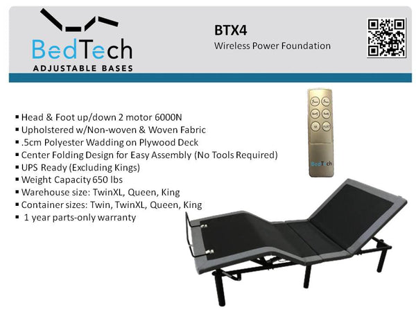 Bedtech Btx4 adjustable base